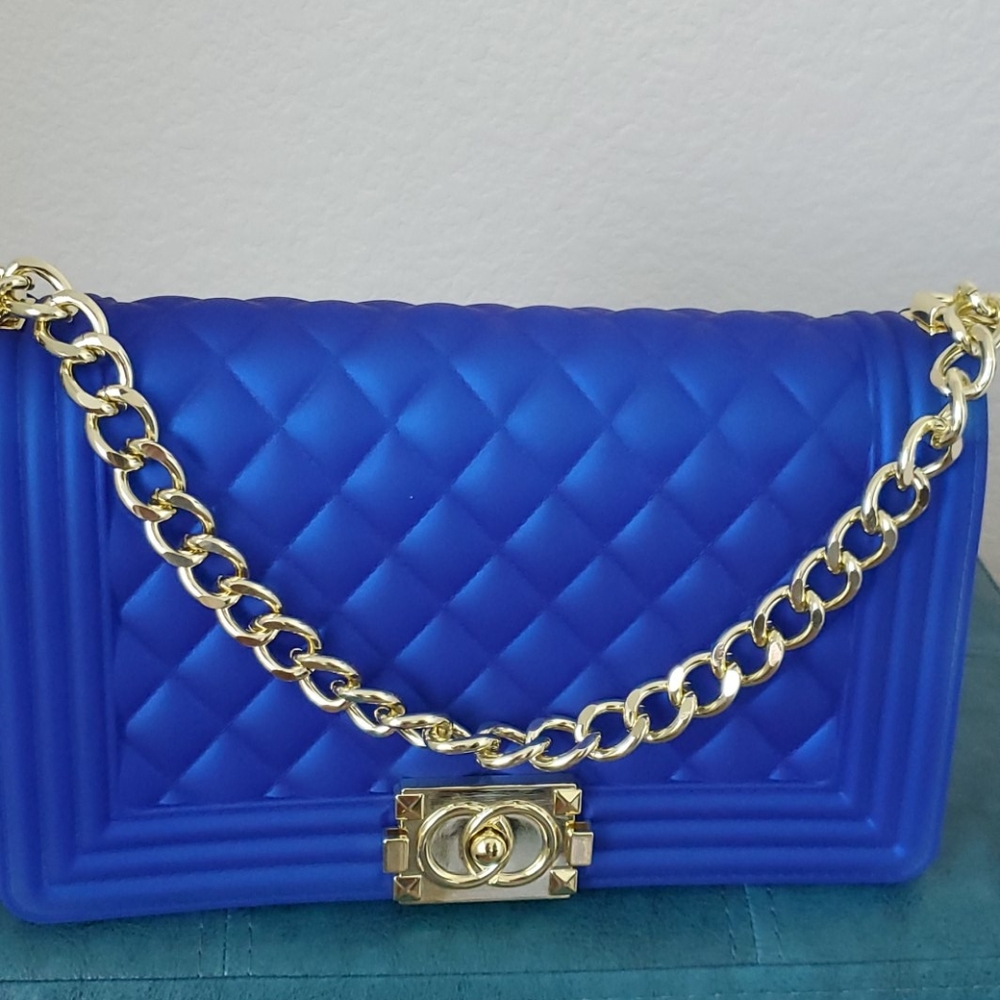 Blue jelly purse